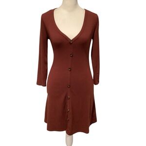 Forever 21 Rust Colored Long Sleeve Dress EXCELLENT CONDITION Size S